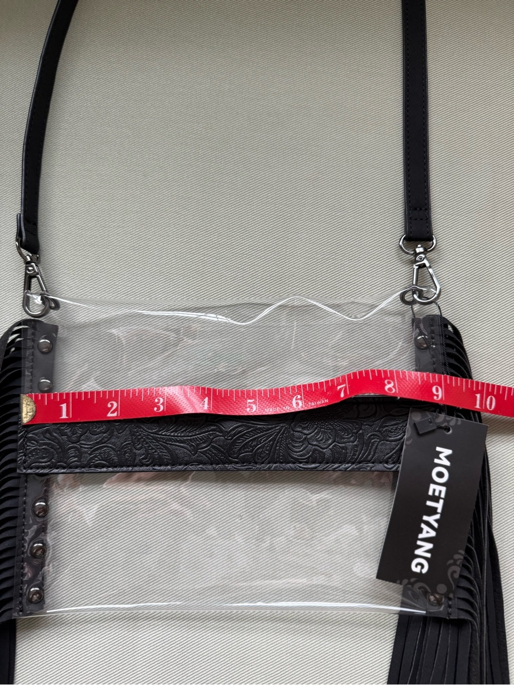 NWT Clear Crossbody Stadium Concert Bag with Black Fringe, Western - Picture 7 of 9